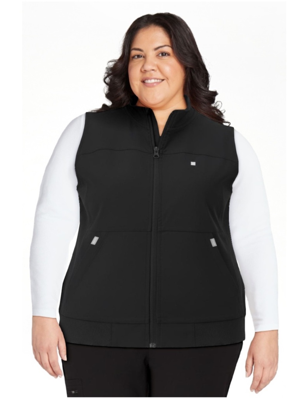 NWT Women’s Black Zip-Front Scrub Vest